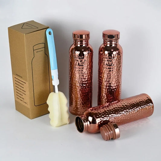 800ml Copper Bottle – One-Touch Lid & Anti-Slip Base