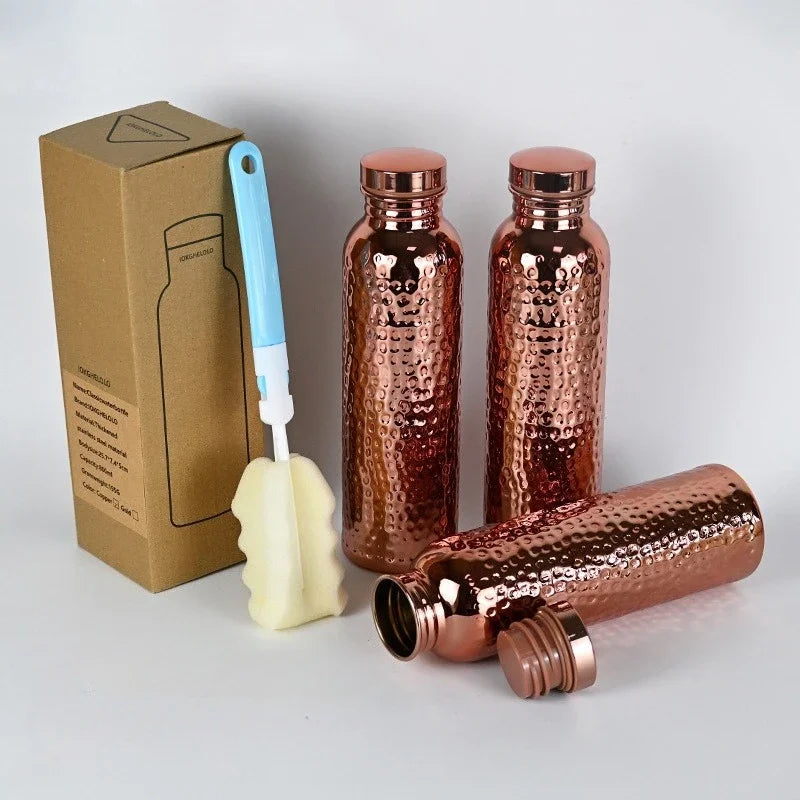 800ml Copper Bottle – One-Touch Lid & Anti-Slip Base