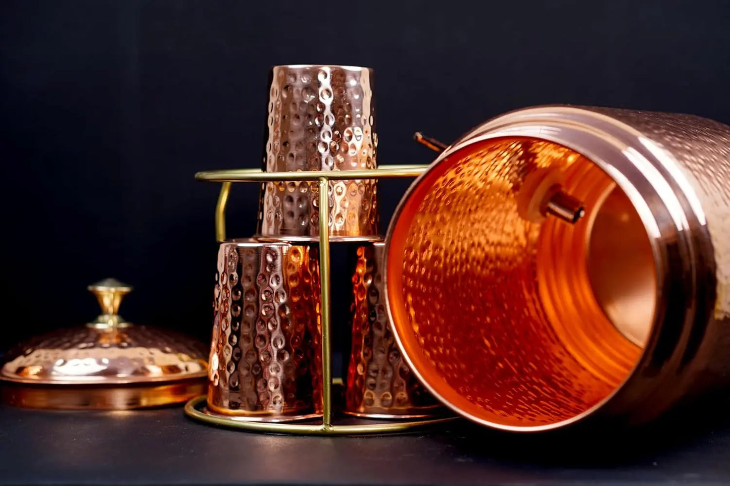6.5L Pure Copper Water Dispenser with Tap & 4 Cup Set