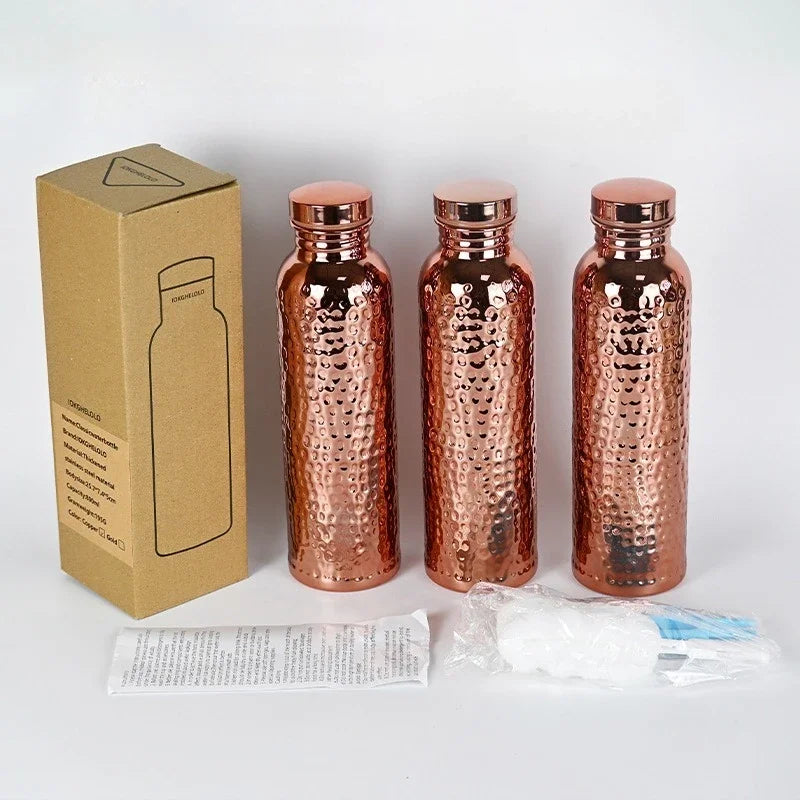800ml Copper Bottle – One-Touch Lid & Anti-Slip Base